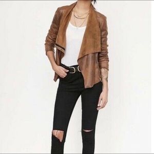 UO Silence + Noise Riley Drapey Vegan Suede Jacket